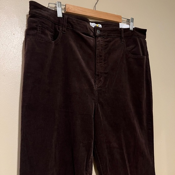 Loft The Slim Fit High Rise Curvy Brown Corduroy Pants Size 34/18 Work Casua - Picture 4 of 12